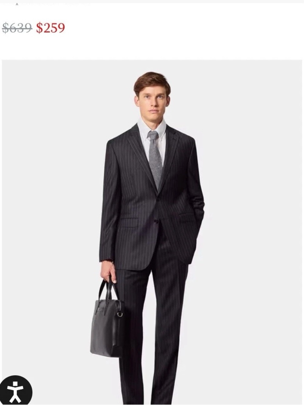 Joseph & Feiss Black Pinstripe Two-Piece Suit